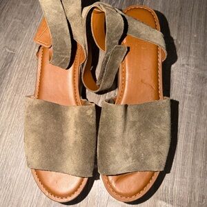 Franco Sarto Khaki Suede Sandals